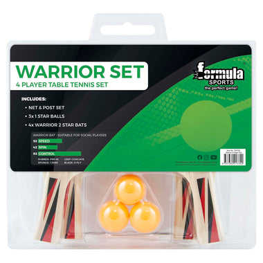 Warrior 4 Player Table Tennis Set