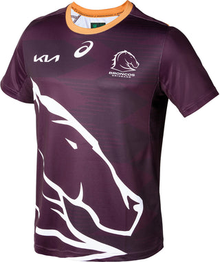 Men's NRL Brisbane Broncos 2024 Replica Run Out Tee