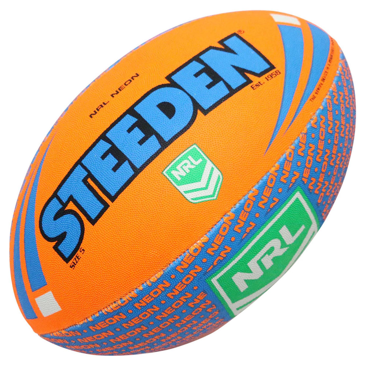 NRL Neon Supporter Rugby Ball (Size 5)