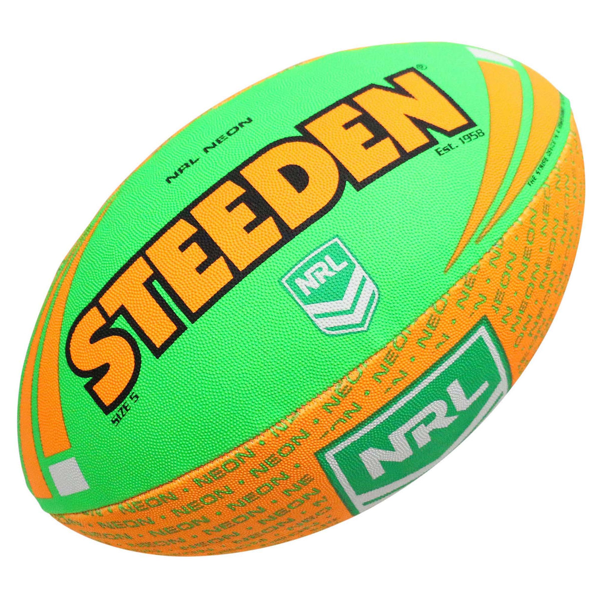 NRL Neon Supporter Rugby Ball (Size 5)