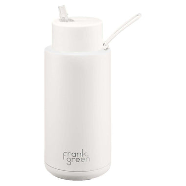 1L Stainless Steel Ceramic Reusable Straw Lid Water Bottle