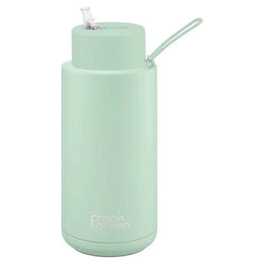 1L Stainless Steel Ceramic Reusable Straw Lid Water Bottle