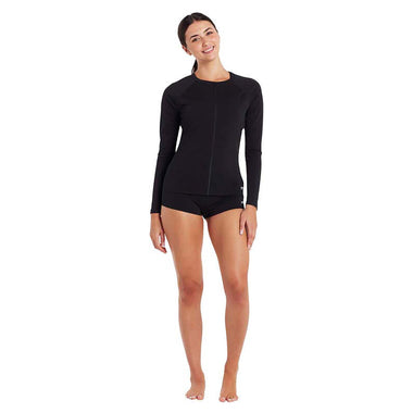 Women's Long Sleeve Zip Sun Top One Piece Swimsuit