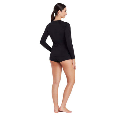 Women's Long Sleeve Zip Sun Top One Piece Swimsuit