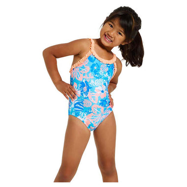 Girls Ruffle Crossback One Piece Swimsuit