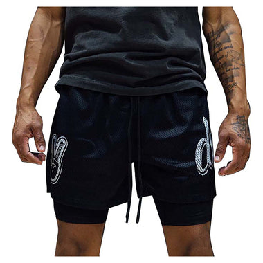 Men's Black/White Mesh Shorts