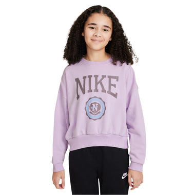 Sportswear Club Big Kids Girls French Terry Crew Neck Sweatshirt