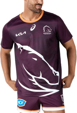 Men's NRL Brisbane Broncos 2024 Replica Run Out Tee