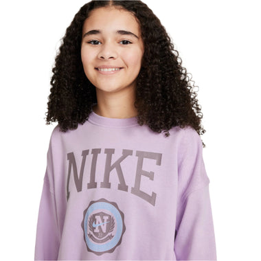 Sportswear Club Big Kids Girls French Terry Crew Neck Sweatshirt
