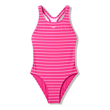 Girl's Stripe Print Medalist One Piece Swimsuit