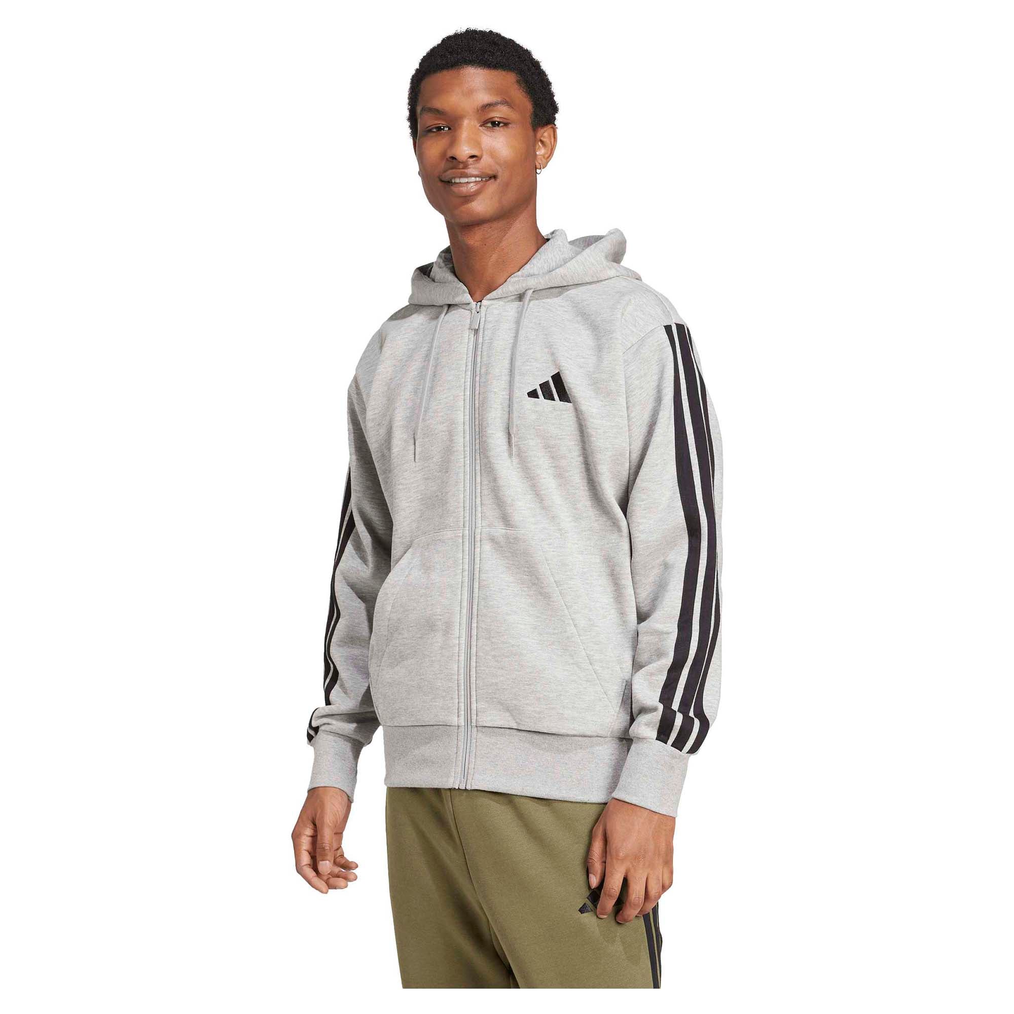 Adidas Men's Essentials Three Stripes Fleece Hooded Jacket