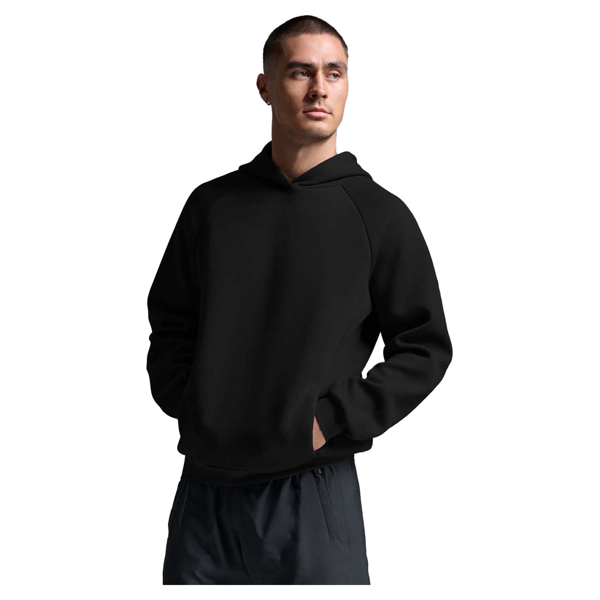 All In Motion Men’s Sleek Spacer Hoodie – Doubleknit Pullover, Recycled Polyester/Rayon/Spandex, USA Made