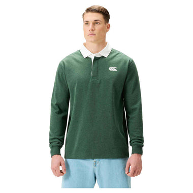 Men's Solid Dye Rugby Jersey Long Sleeve Top