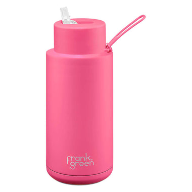 1L Ceramic Reusable Straw Lid Water Bottle
