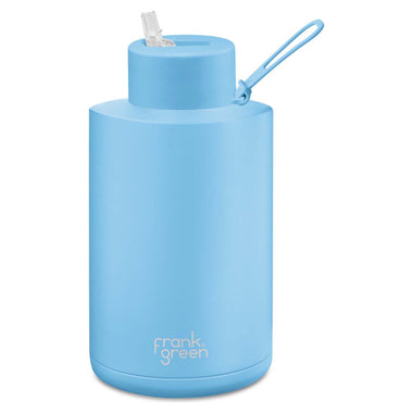 2L Stainless Steel Ceramic Reusable Straw Lid Water Bottle