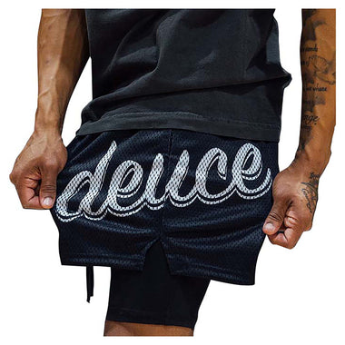 Men's Black/White Mesh Shorts