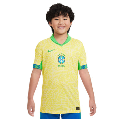Brazil 2024 Stadium Home Big Kids' Dri-FIT Soccer Replica Jersey