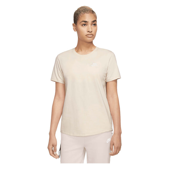 Nike Women's Sportswear Club Essentials T-Shirt Pink White