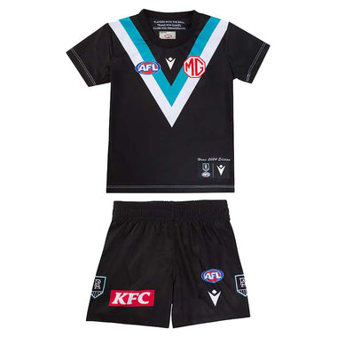 Infant's AFL Port Adelaide Football Club 2024 Home Jersey and Shorts Set